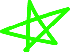 green hand drawn star